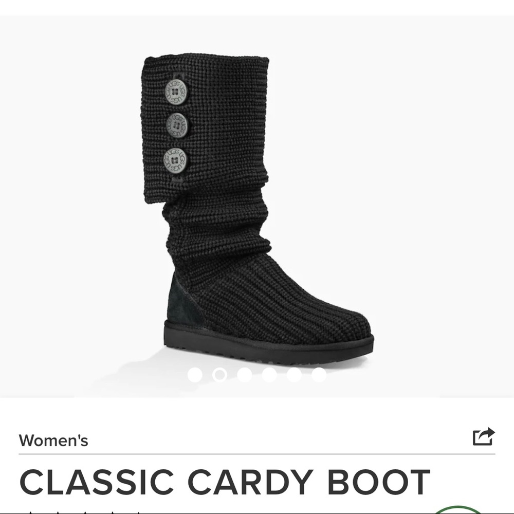 Ugg’s boots  classic cardy blk size8, fit like 9